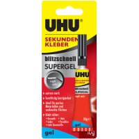 UHU Colle instantanée SUPERGEL, avec solvant, tube de 3 g