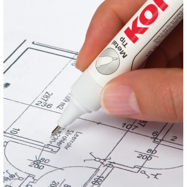 Kores Korrekturstift "Metal Tip", weiss, Inhalt: 9 ml