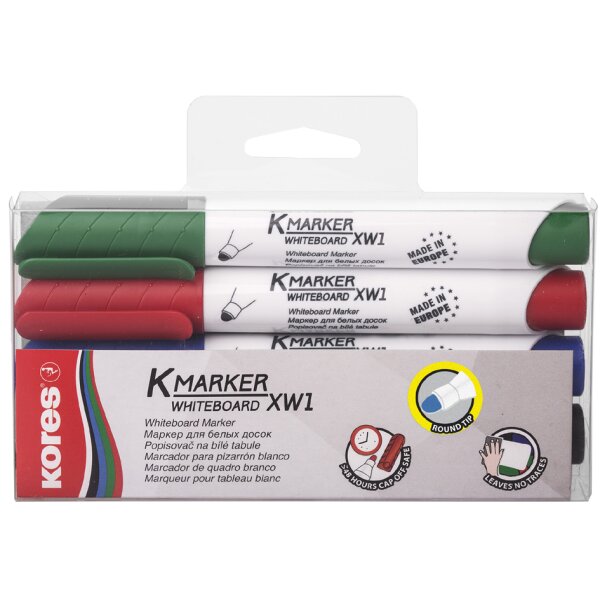 Kores Whiteboard-Marker "K MARKER", 4er Etui