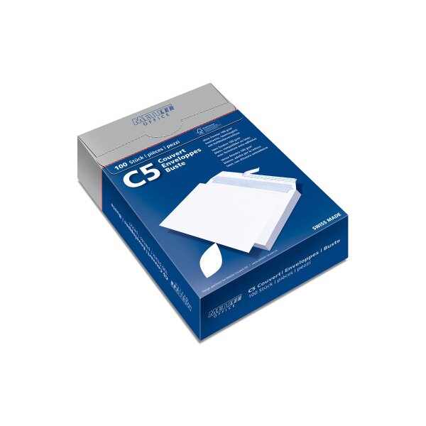 METTLER Couvert ohne Fenster C5 8066-100S100 100g,hochweiss,Kleber 100 Stk.