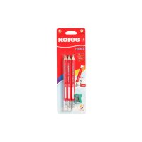 KORES COACH crayon HB taille-cray. BB92533 3 cr./gomme blanche, triang.