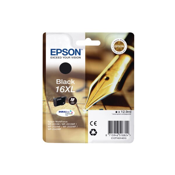 EPSON Tintenpatrone 16XL schwarz T163140 WF 2010/2540 500 Seiten