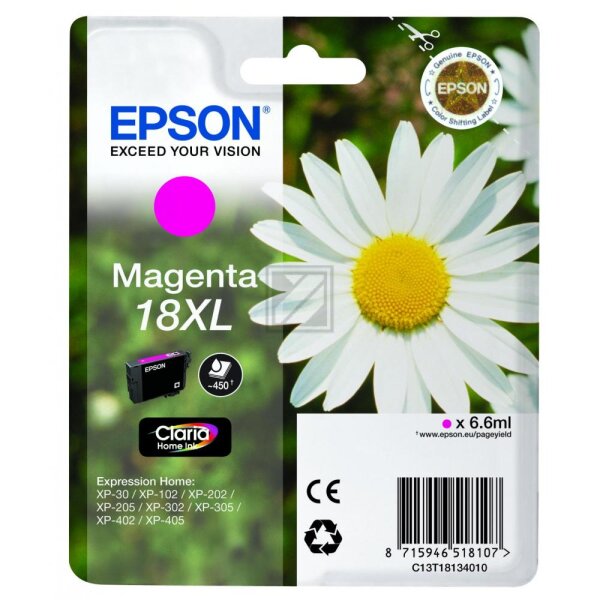 EPSON Tintenpatrone 18XL magenta T181340 XP 30 405 450 Seiten