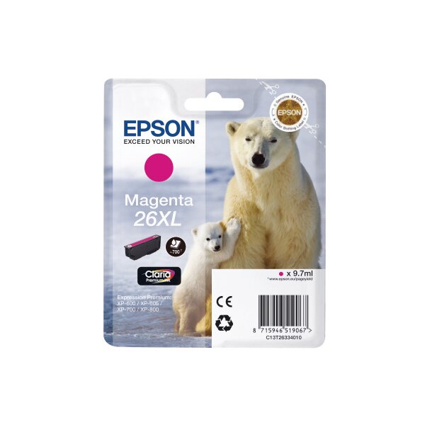 EPSON Cartouche dencre 26XL magenta T263340 XP 700/800 700 pages