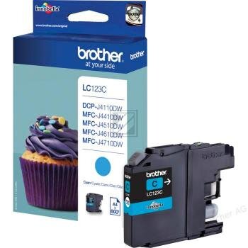 BROTHER Cartouche dencre cyan LC-123C DCP-J411ODW 600 pages