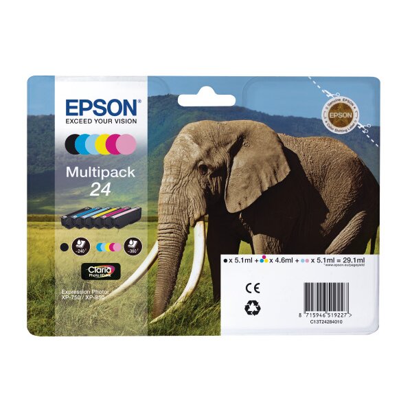 EPSON Multipack Encre 24 6-color T242840 XP 750/850 6x360 pages