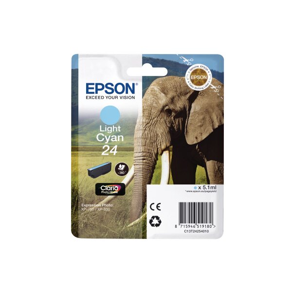 EPSON Tintenpatrone light cyan T242540 XP 750/850 360 Seiten