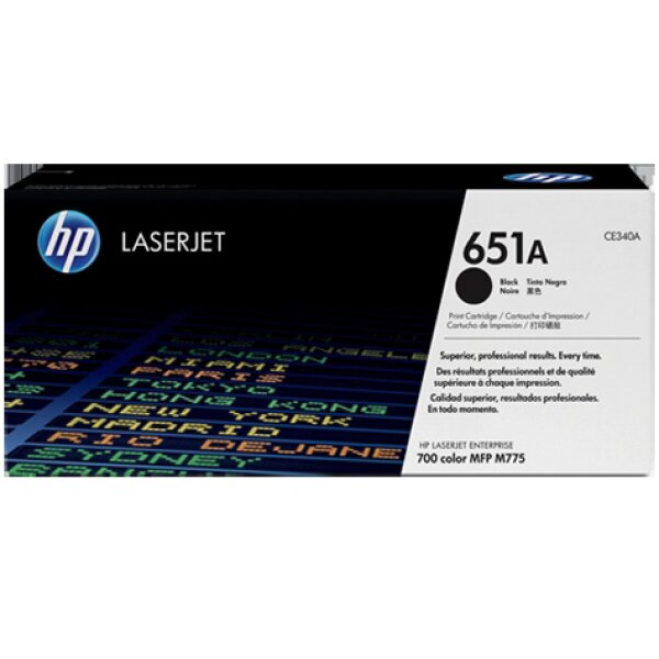 HP Cartouche toner 651A noir CE340A LJ Enterpr.700 M775 13500 p.