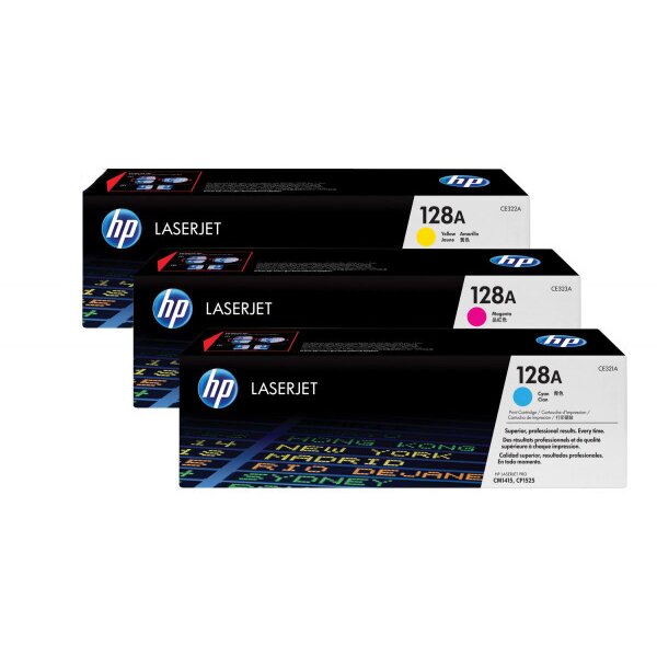 HP Toner Tri-Pack 128A CMY CF371AM Color LJ Pro CM1415 1300 p.