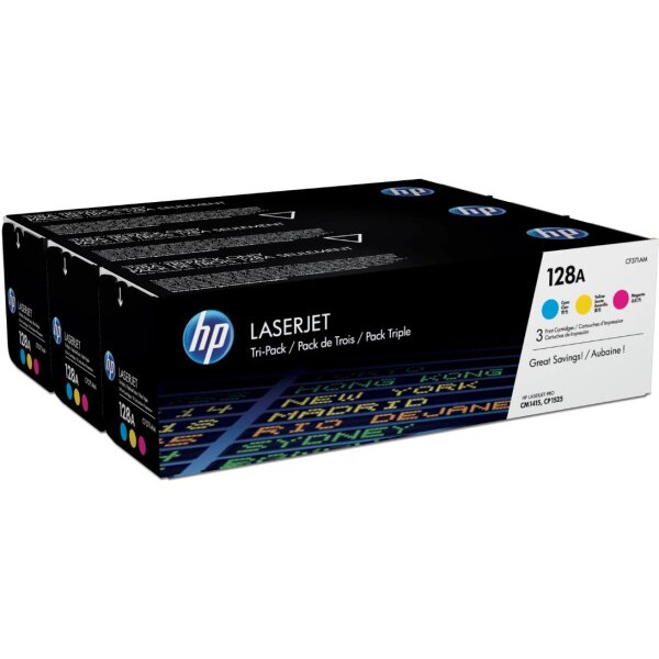 HP Toner Tri-Pack 128A CMY CF371AM Color LJ Pro CM1415 1300 p.