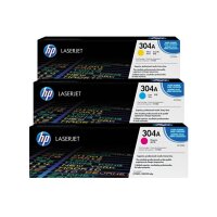 HP Toner Tri-Pack 304A CMY CF372AM Color LaserJet CP2025...