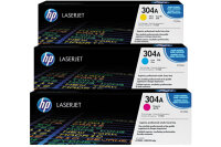 HP Toner Tri-Pack 304A CMY CF372AM Color LaserJet CP2025...