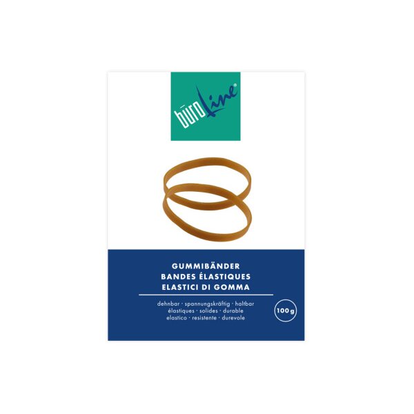 B&Uuml;ROLINE Elastiques 80x1,3mm 155218 brun, &oslash; 50mm 100g