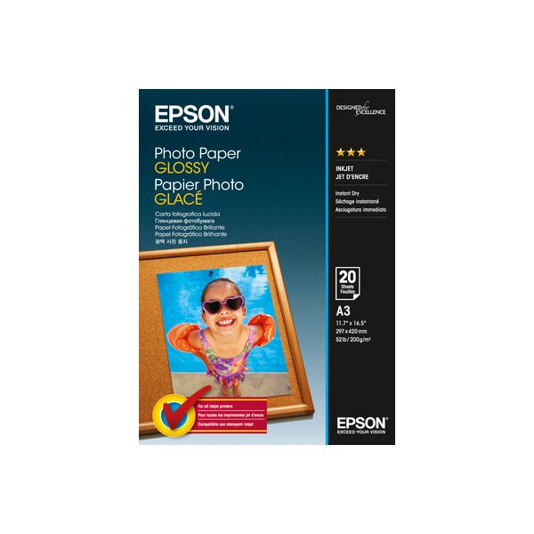 EPSON Photo Paper Glossy A3 S042536 InkJet 200g 20 Blatt