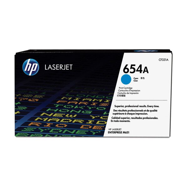HP Cartouche toner 654A cyan CF331A CLJ Enterprise M651 15000 p.