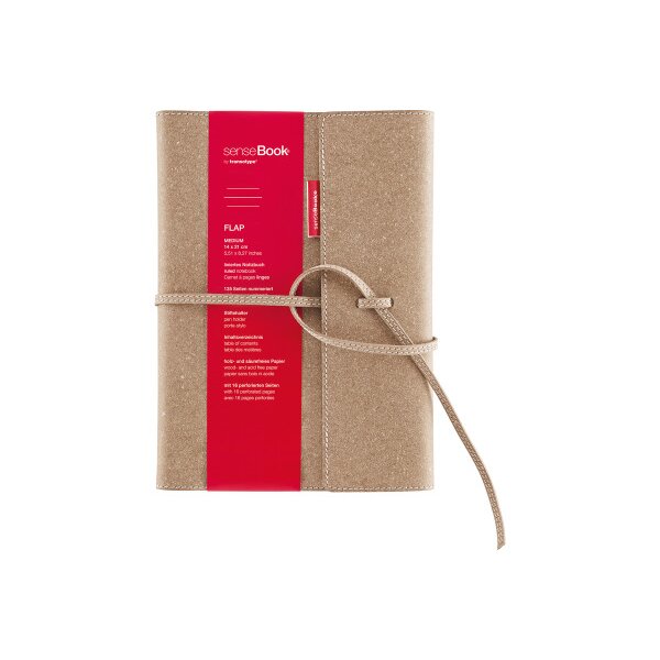 TRANSOTYPE senseBook FLAP A5 75010500 blanko, M, 135 Seiten beige