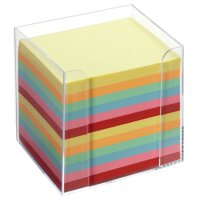 folia Zettelbox, Kunststoff, glasklar, Füllung: farbig