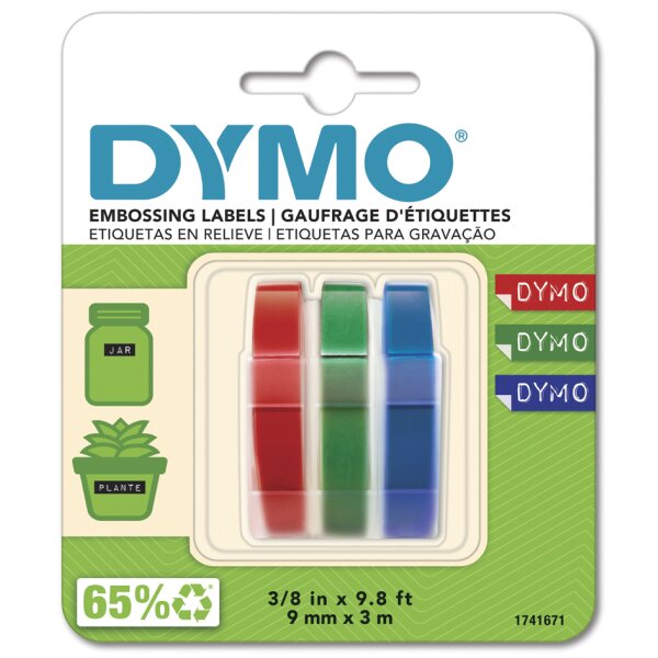 DYMO Ruban destampage 3D, 9 mm x 3 m, noir