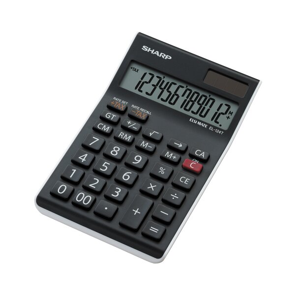 SHARP Calculatrice table EL-124 TWH, fonctionnement solaire/