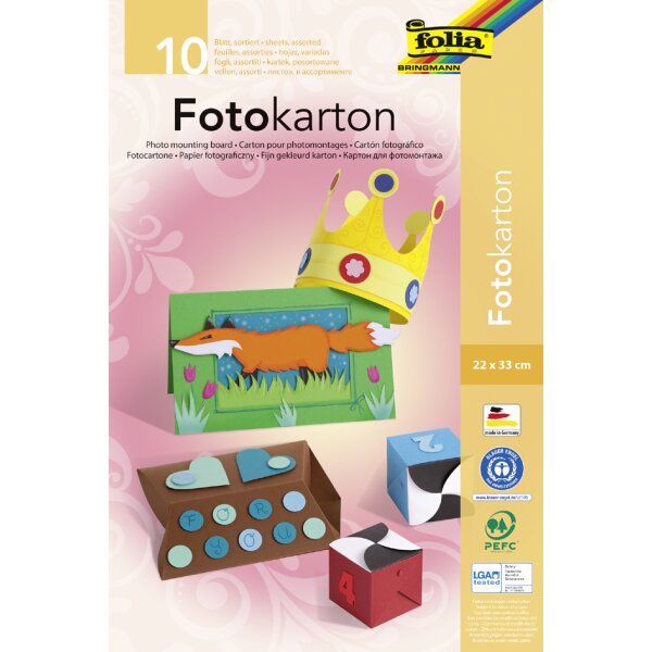 folia Bloc de carton de bricolage, A3, couleurs