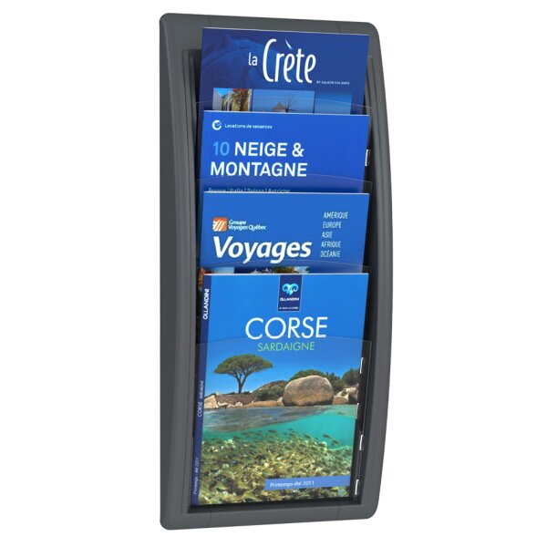 PAPERFLOW Wand-Prospekthalter Quick fit, A4, schwarz