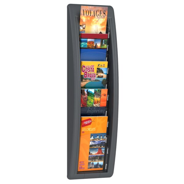 PAPERFLOW Porte-brochures mural Quick fit, 1/3 A4, noir