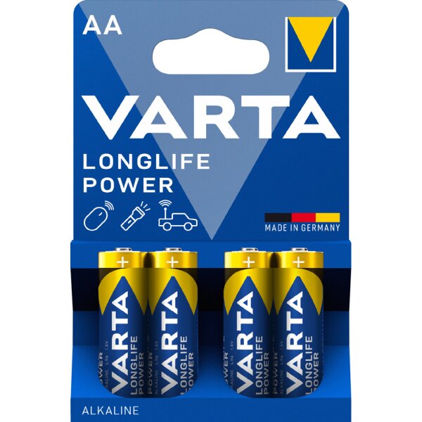 VARTA Pile alcaline LONGLIFE Power, Mignon (AA/LR6)