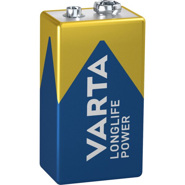 VARTA Alkaline Batterie Longlife Power, E-Block (9V 6LR61)