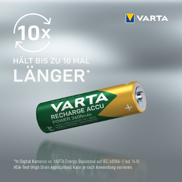 VARTA Pile NiMH Rechargeable Accu, Mignon (AA), 2 600 mAh