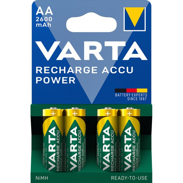 VARTA Pile NiMH Rechargeable Accu, Mignon (AA), 2 600 mAh