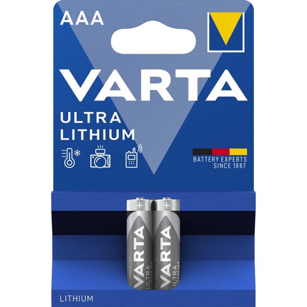 VARTA Pile au lithium Ultra Lithium, Micro (AAA), pack de 4