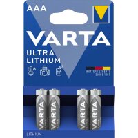 VARTA Pile au lithium Ultra Lithium, Micro (AAA), pack de 4