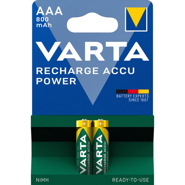 VARTA Pile NiMH Rechargeable Accu, Micro (AAA), 800 mAh