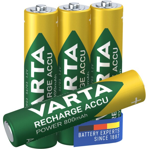 VARTA Pile NiMH Rechargeable Accu, Micro (AAA), 800 mAh