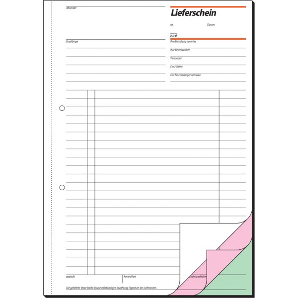 sigel Formularbuch "Lieferschein mit Empfangsschein", A5, SD
