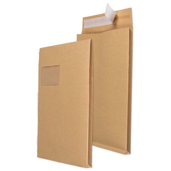 MAILmedia Faltenversandtasche C4, mit Fenster, weiss