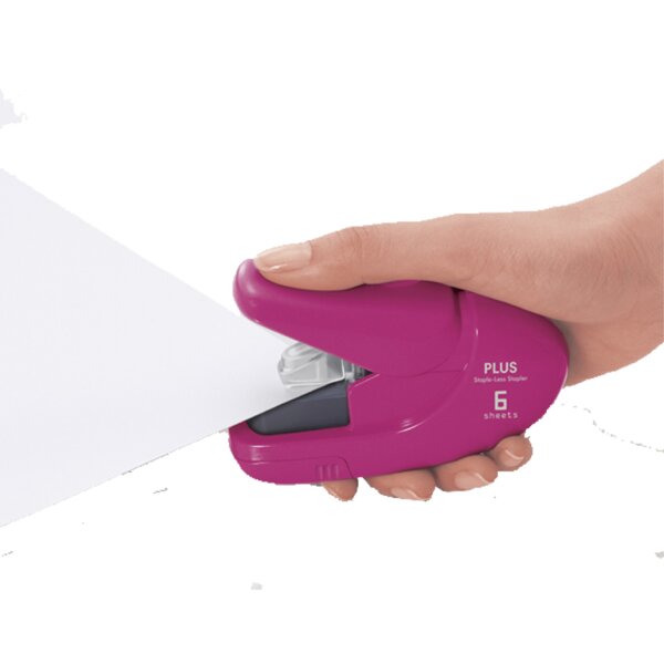 PLUS JAPAN Heftgerät SL-106AB klammerlos, pink