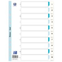 Oxford Kunststoff-Register, Zahlen, DIN A4, weiss, 12-teilig