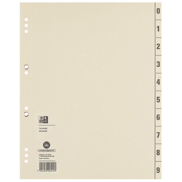 Oxford Trennblätter, 2-seitig bedruckt, chamois, 240x300 mm