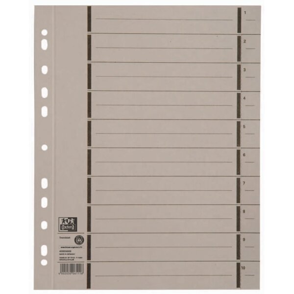 Oxford Intercalaire avec perforation, A4 extra large, vert