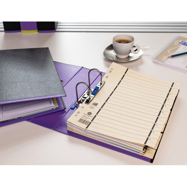 Oxford Trennblätter mit Perforation, DIN A4, chamois