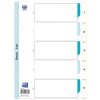 Oxford Intercalaires en plastique, chiffres, A4, 5 touches