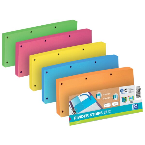 Oxford Trennstreifen Duo, aus Karton, 240 x 105 mm, pink