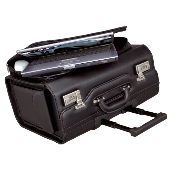 Alassio Valise pour pilotes SAN REMO, en similicuir, noir