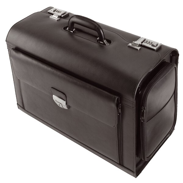 Alassio Valise pour pilotes VERONA, cuir, noir