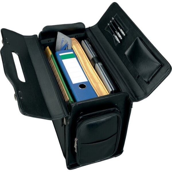 Alassio Valise pour pilotes VERONA, cuir, noir