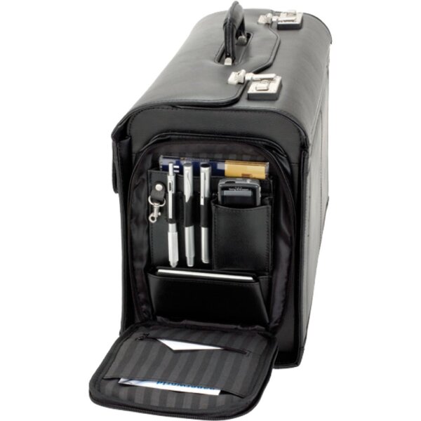 Alassio Valise pour pilotes VERONA, cuir, noir