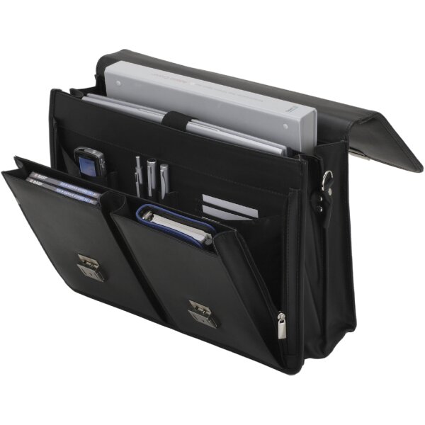 Alassio Porte-documents VENETO, cuir, noir