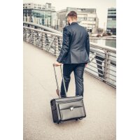 Alassio Valise pilote SILVANA, cuir, avec trolley, noir