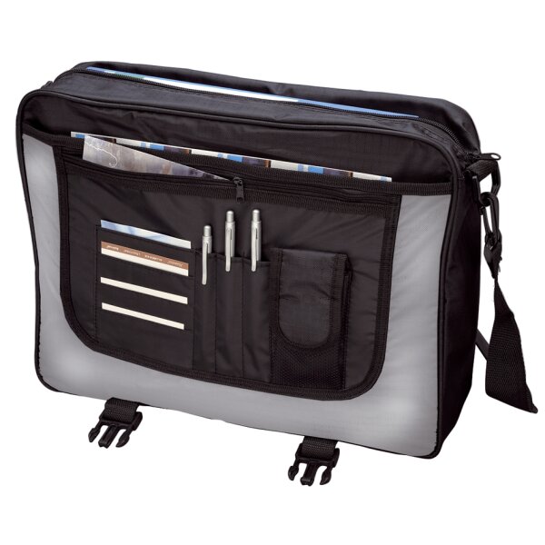 LiGHTPAK Sac à bandoulière WAVE, Polyester, noir/gris